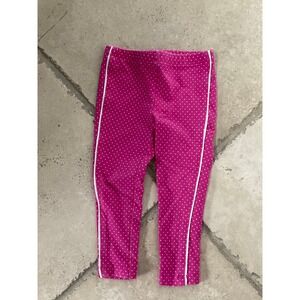 Tea Collection leggings,‎ pink polka dotted with side stripe, girls 12-18 mths